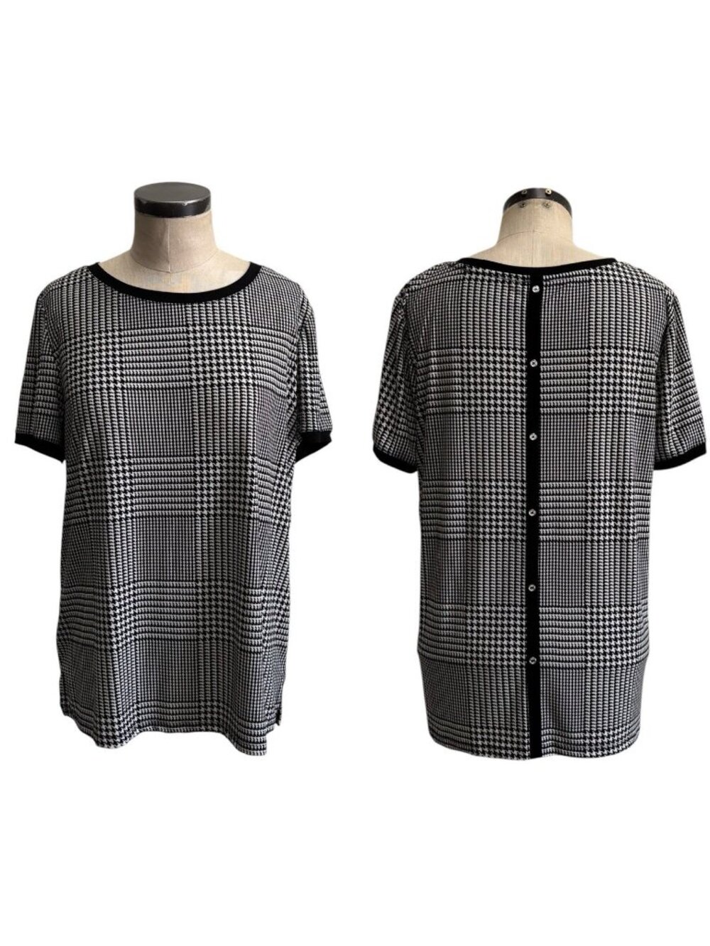 Anne Klein Houndstooth Top Large